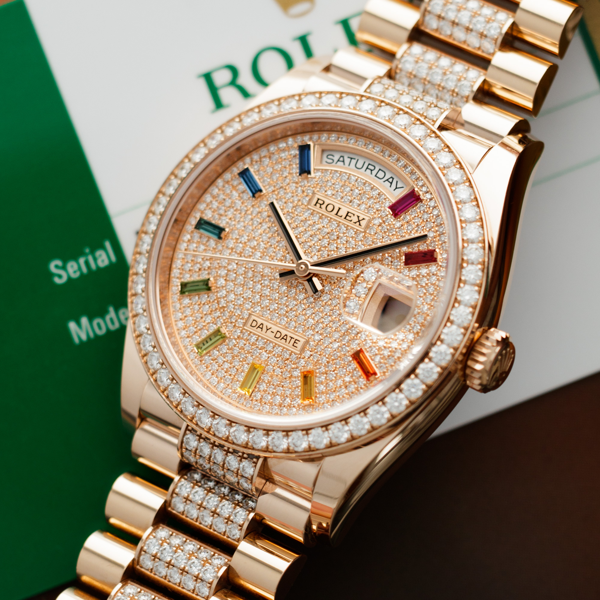 rolex rainbow day date price